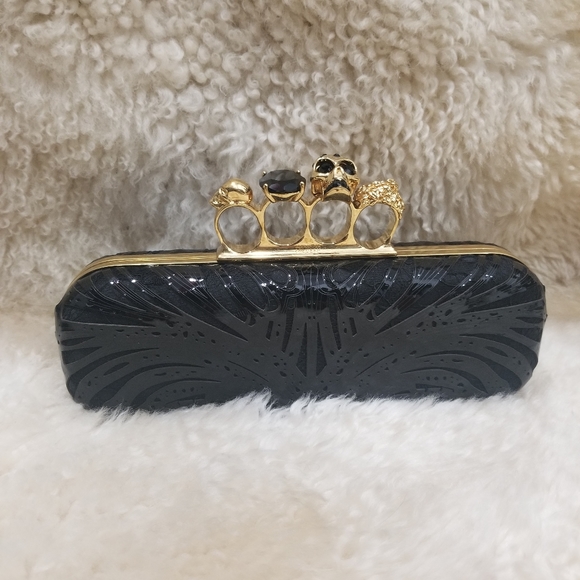 McQueen Knuckle Box Chiffon Clutch - Picture 6 of 9